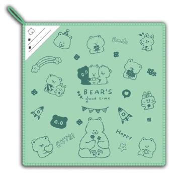 (特價)可掛式細纖維抹布(波波熊藍綠)