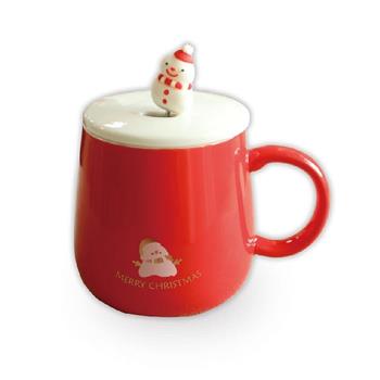 (特價)聖誕附蓋馬克杯(小雪人)