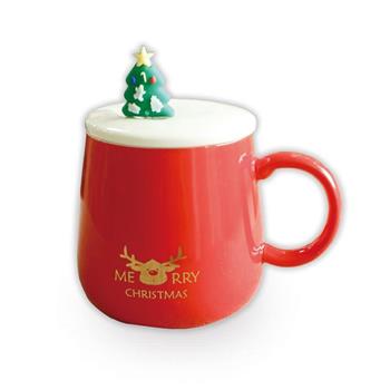 (特價)聖誕附蓋馬克杯(麋鹿)