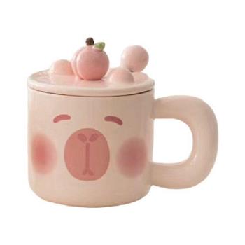(特價)胖咖陶瓷杯(蜜桃豚)