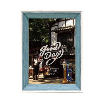 簡單生活－4*6木質風相框（藍）