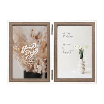 (特價)簡單生活4x6對開雙相框(深色)