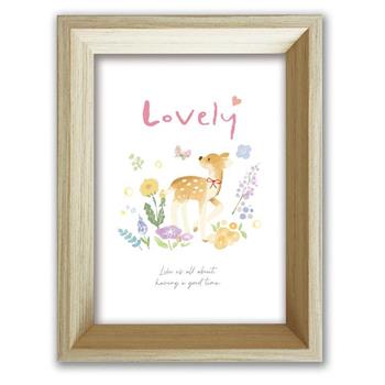 好事生活5x7木質相框(花朵小鹿)