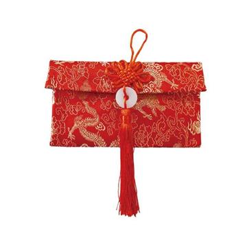 節慶系列-橫式流蘇布紅包袋(招財)