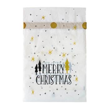 簡單生活束口禮物袋3入(白色聖誕)