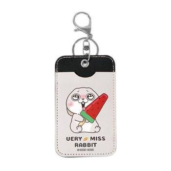 好想兔皮革卡套鑰匙圈(西瓜冰棒)