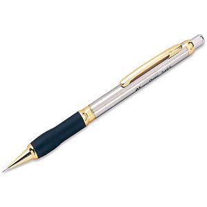 Pentel S465G不鏽鋼金筆夾自動鉛筆0.5－黑軟膠