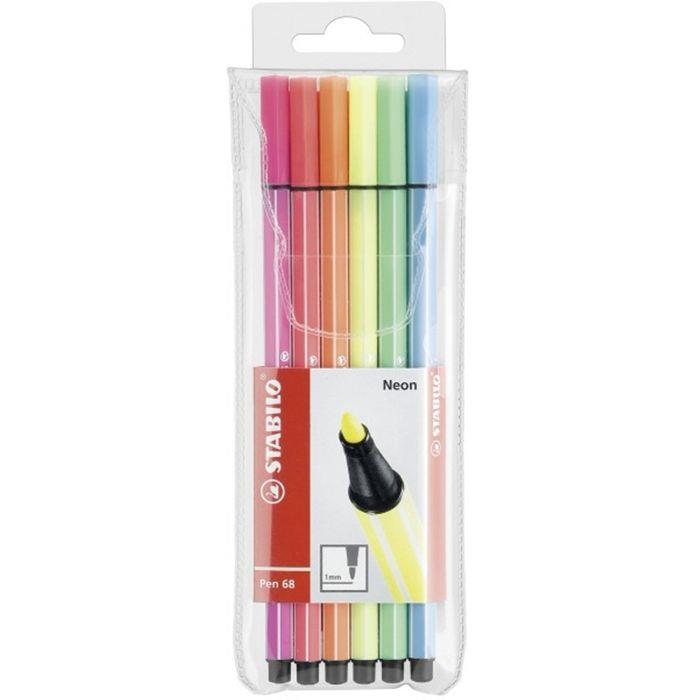 【STABILO】德國天鵝牌Pen 68螢光彩色筆6支裝組合