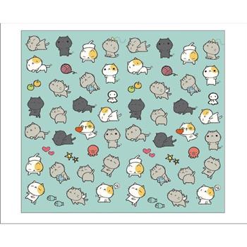 星星貓滑鼠墊(藍綠色)