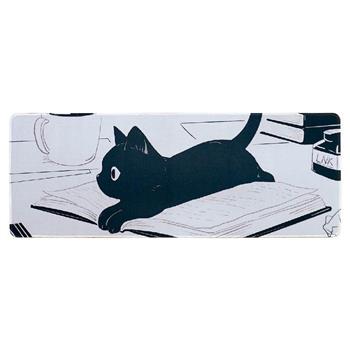 (特價)簡單生活長形滑鼠墊(咖啡黑貓)