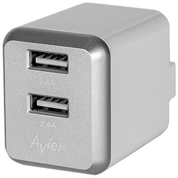 【Avier】4.8A USB電源供應器_銀灰【金石堂、博客來熱銷】