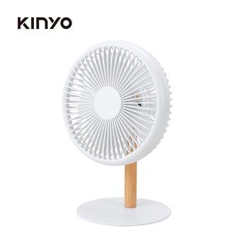 KINYO-  UF-7059W 原木質感充電桌扇 白