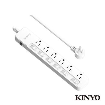【KINYO】NSD36612 6開6插安全延長線12呎