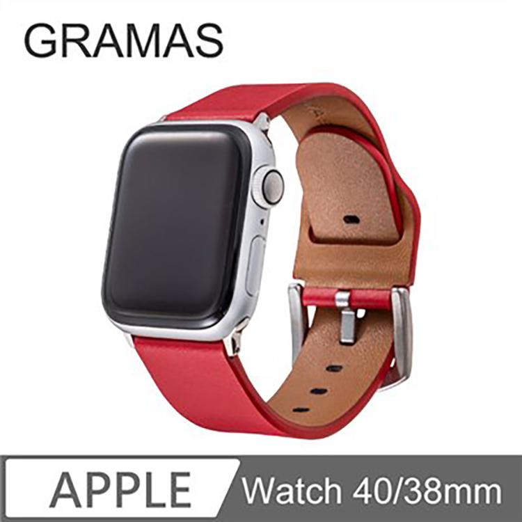 Gramas_Apple Watch （40/38 mm）_真皮錶帶 （紅）