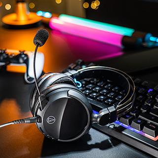 鐵三角 ATH-GL3 遊戲專用耳機麥克風組 黑