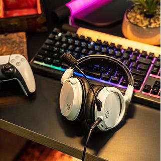 鐵三角 ATH-GL3 遊戲專用耳機麥克風組 白