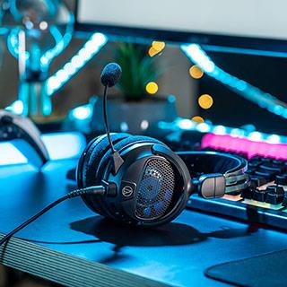 鐵三角 ATH-GDL3 遊戲專用開放式耳機麥克風組 黑