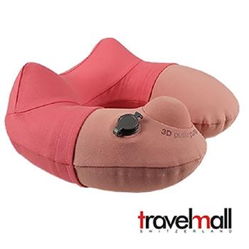 Travelmall 專利 3D 按壓式充氣枕 － 粉【金石堂、博客來熱銷】
