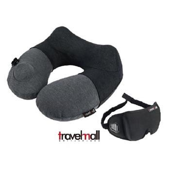 Travelmall 專利 3D 按壓式充氣枕+眼罩【金石堂、博客來熱銷】