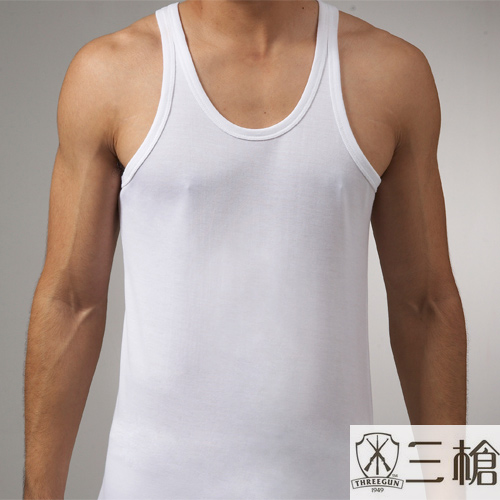 【三槍牌】時尚精典金絲棉型男窄肩背心~1件組（XL）