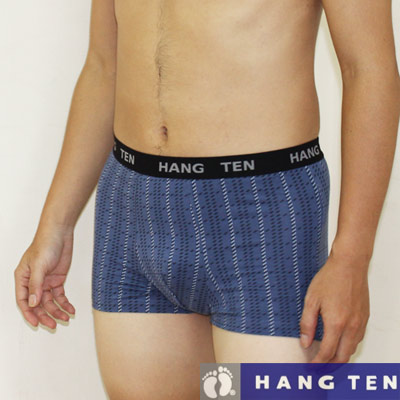 【HANG TEN】精典型男彈力棉印花平口褲~5件組 （隨機取色）