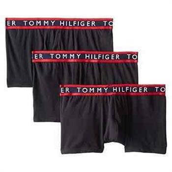 【Tommy Hilfiger】男時尚LOGO腰帶黑色平角內著3件組【金石堂、博客來熱銷】