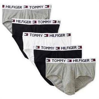 【Tommy Hilfiger】男時尚LOGO款黑灰白三角內著5件組【金石堂、博客來熱銷】