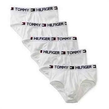 【Tommy Hilfiger】男時尚LOGO款白色三角內著5件組【金石堂、博客來熱銷】