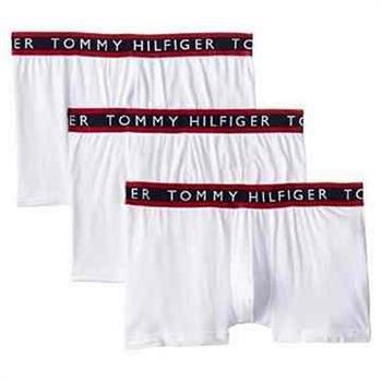 【Tommy Hilfiger】男時尚LOGO腰帶白色平角內著3件組【金石堂、博客來熱銷】