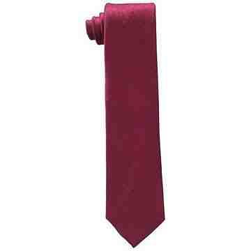 【Calvin Klein】男時尚酒紅色條紋真絲領帶
