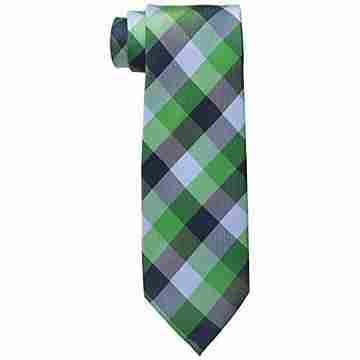 【Tommy Hilfiger】男時尚綠黑灰斜格紋領帶