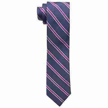 【Tommy Hilfiger】男時尚寶藍粉紫色斜條紋領帶