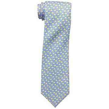 【Tommy Hilfiger】男時尚游魚圖騰水藍色領帶