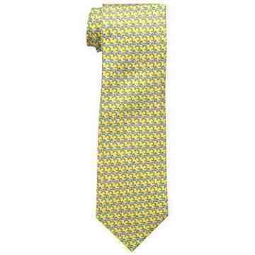【Tommy Hilfiger】男時尚蜥蜴紋黃色領帶