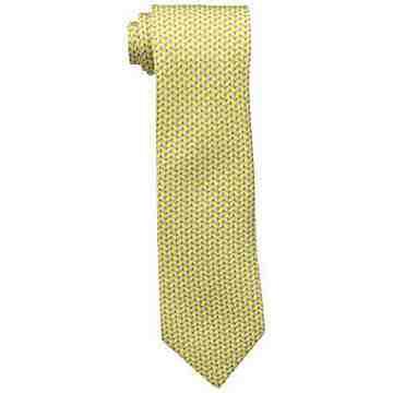 【Tommy Hilfiger】男時尚海龜紋黃色領帶