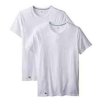 【Lacoste】男時尚純棉彈性白色圓領短袖內衣2件組【金石堂、博客來熱銷】