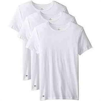 【Lacoste】男時尚純棉彈性白色圓領短袖內衣3件組【金石堂、博客來熱銷】