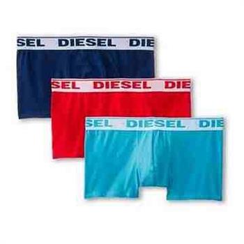 【Diesel】男舒適透氣彈力棉雙藍紅四角內著3件組【金石堂、博客來熱銷】