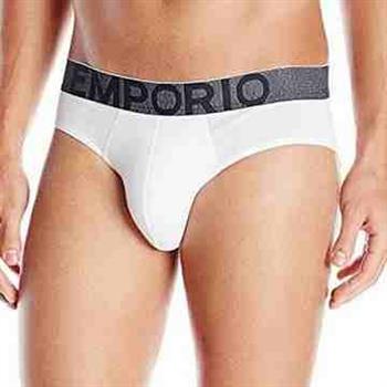 【EMPORIO ARMANI】2015時尚牛仔風格側邊標誌白色三角內著【金石堂、博客來熱銷】
