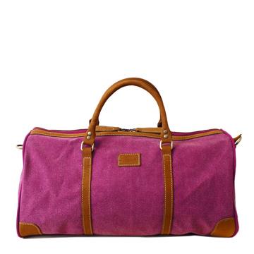 [Happa]時尚簡約旅行袋－麂皮短把－石洗帆布經典款