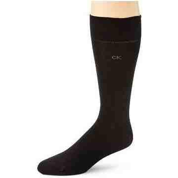 Calvin Klein 2014男時尚黑色精梳平針織中統襪3入組