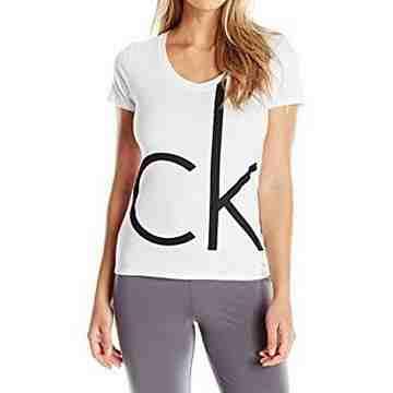 【CK】2016女時尚CK標誌白色圓領短袖款睡衣