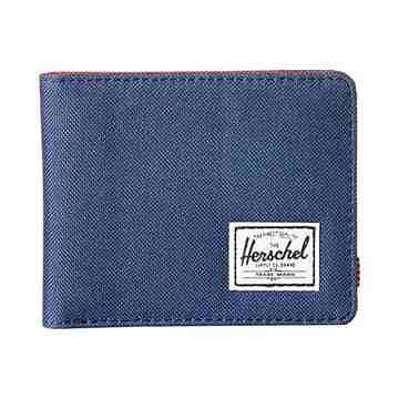 【Herschel】2016男時尚塗層棉織深藍色皮夾