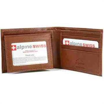 【Alpine Swiss】2016時尚雙折2合1信用卡棕色皮夾【金石堂、博客來熱銷】