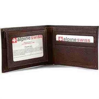 【Alpine Swiss】2016時尚雙折2合1信用卡古褐色皮夾【金石堂、博客來熱銷】