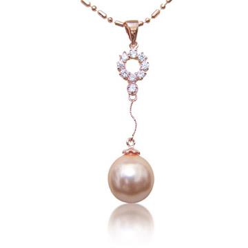 【小樂珠寶】附贈最高級手工珠寶盒，最高品質珠寶，全美正圓3A南洋深海貝珍珠墬鍊項鍊