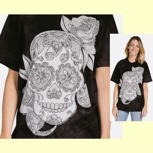 【摩達客】（預購） 美國進口ColorWear 蜜糖骷髏 禪繞畫療癒藝術 環保短袖T恤