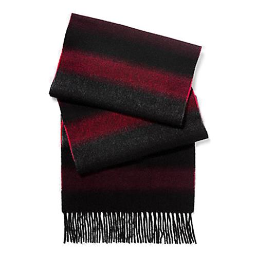 COACH 條紋羊毛圍巾－紅黑 （現貨+預購）