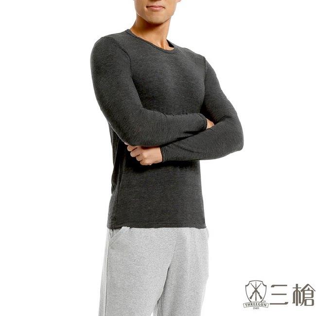 【三槍牌】時尚經典台灣製舒適男長袖TG－HEAT發熱衣 2件組隨機取色