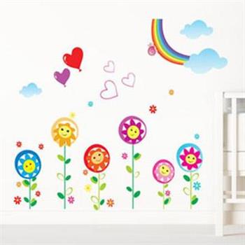 Christine創意組合DIY壁貼/牆貼/兒童教室佈置 微笑太陽花（可重複貼）【金石堂、博客來熱銷】